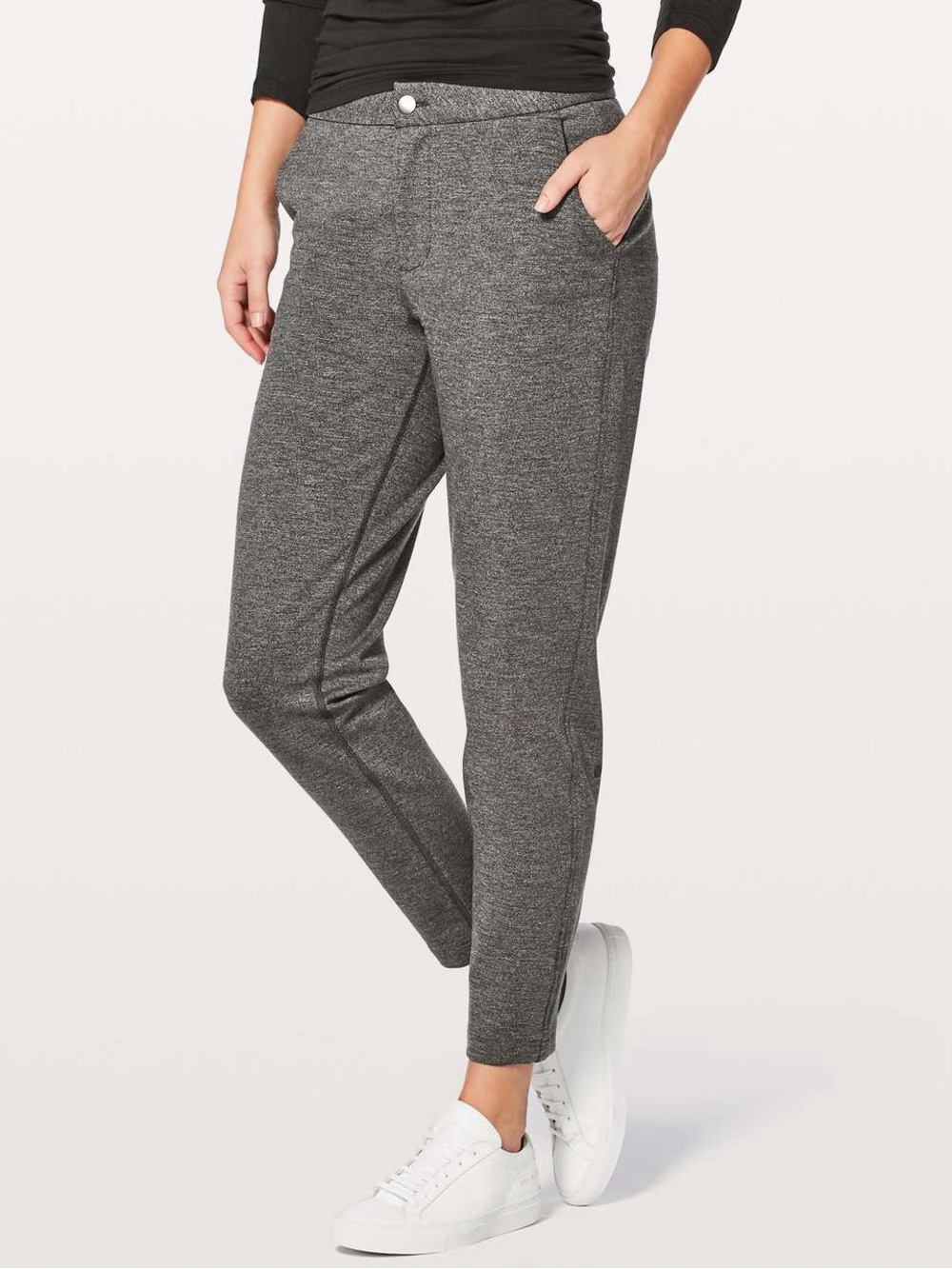 Lululemon City Trek Trouser II 28" Tapered Commuter Pants Heather Gray/Black 10